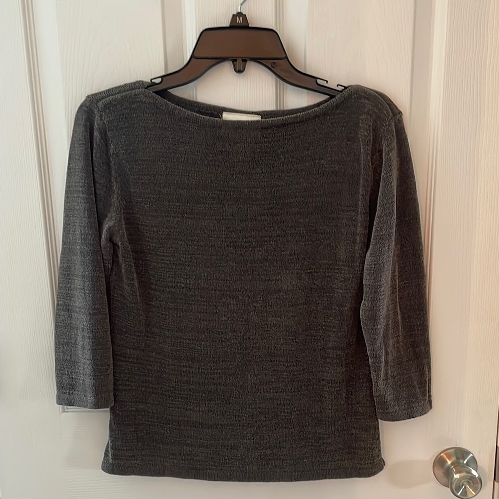 H&M Henne Collections Gray 3/4 Sleeve Top